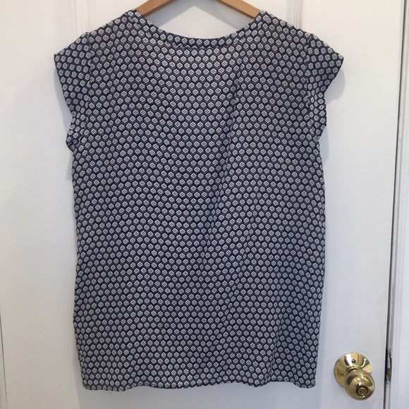 Joie Blue Patterned Silk Blouse - Picture 6 of 6